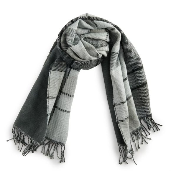 NWT Women's Apt. 9 Reversible Plaid Blanket Wrap Scarf - Picture 2 of 3